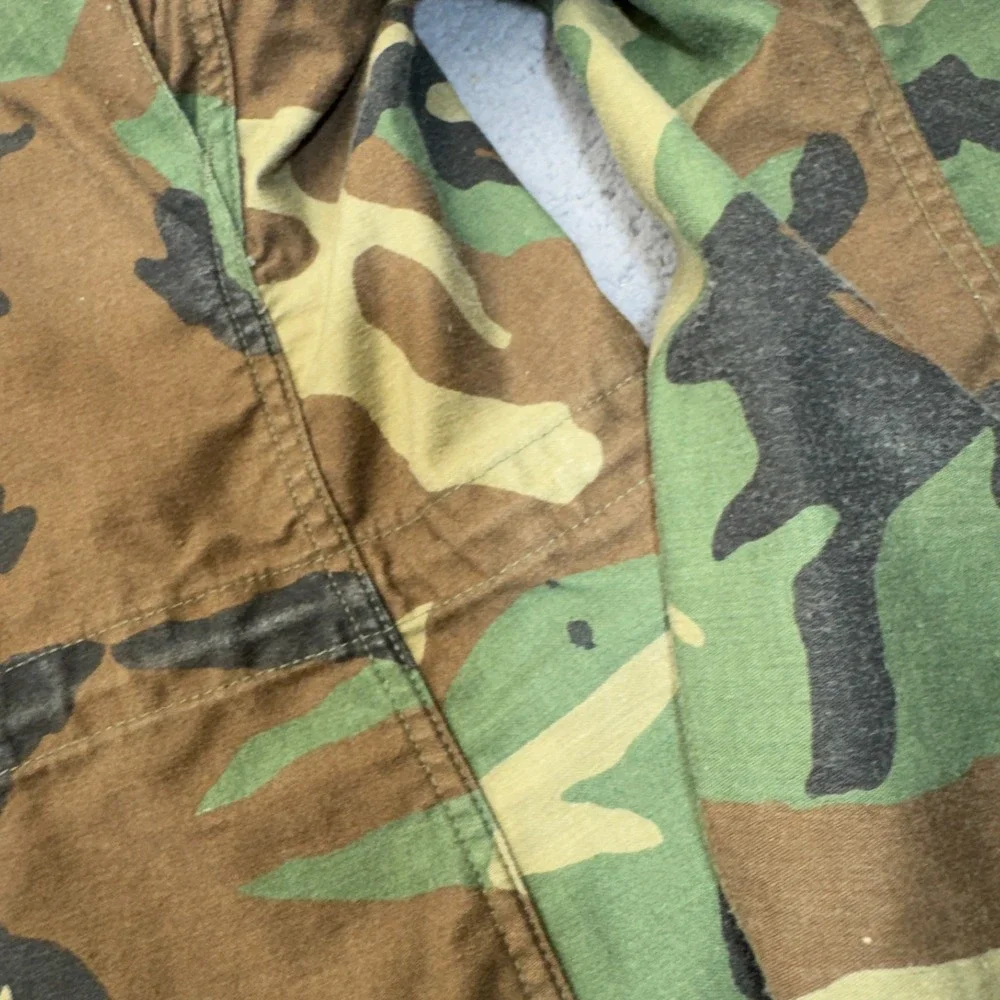 Vintage US Army Field M65 Jacket Mens Medium Short Camo Military Coat Woodland